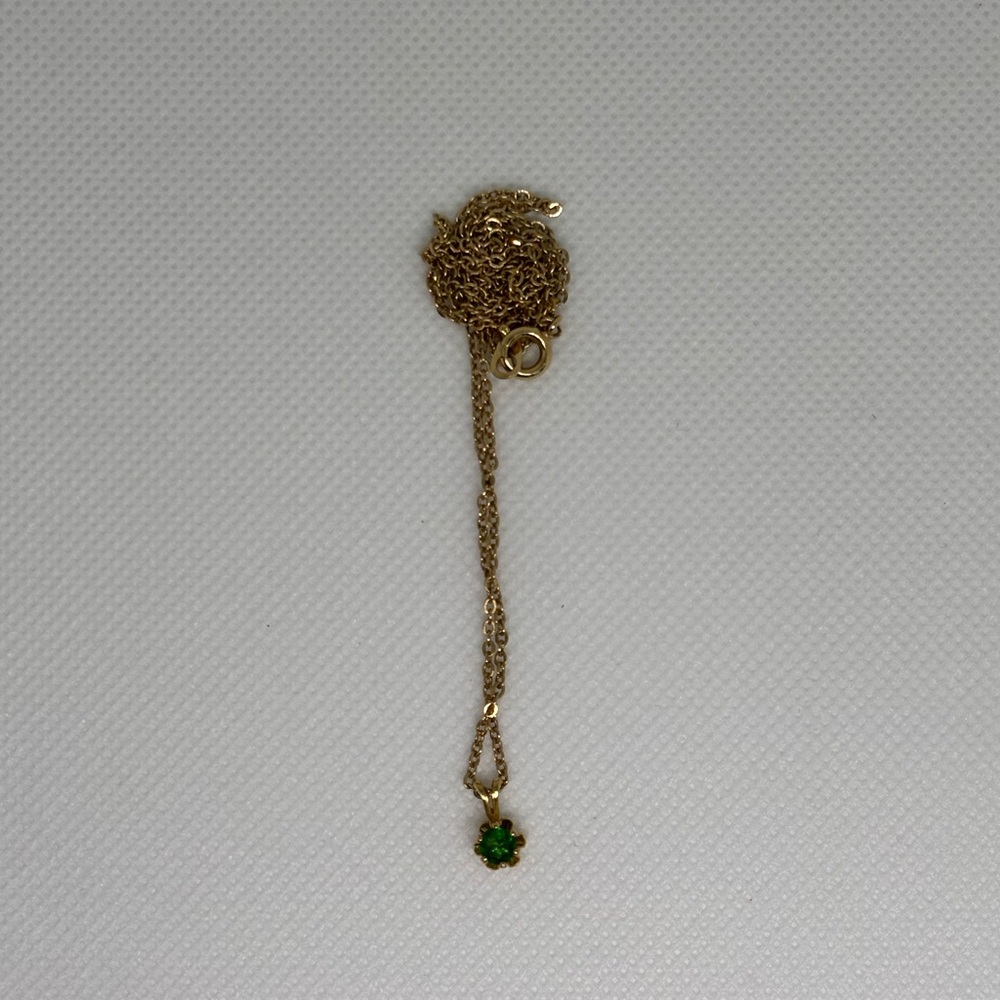 Vintage Emerald Gemstone Gold Necklace